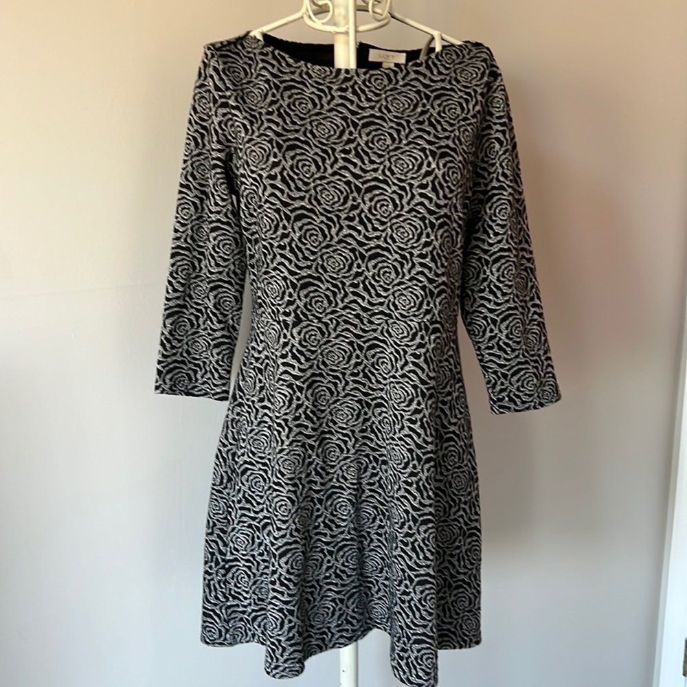 Loft silver black dress